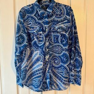 Ralph Lauren Blue Paisley Button Down Shirt